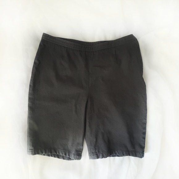 Ralph Lauren Pants - Ralph Lauren Petite 12P Black Stretch Bermuda Shorts Cotton Spandex